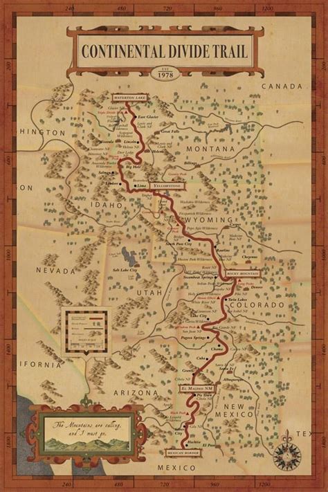Map of the Continental Divide Trail